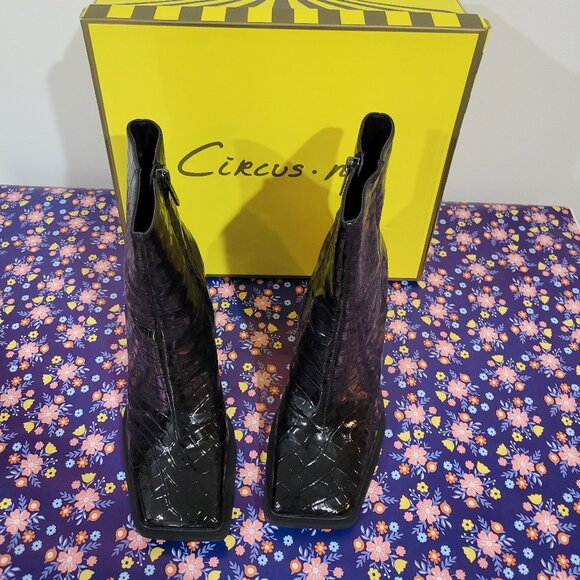 CIRCUS NY by SAM EDELMAN  CROC EMBOSSED ANKLE BOOTS NWOT - Picture 13 of 14